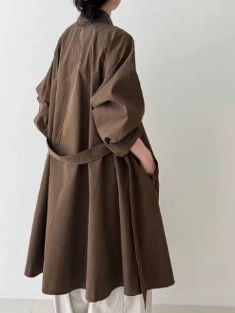 Campera Trench Casual Femenina con Cinturón